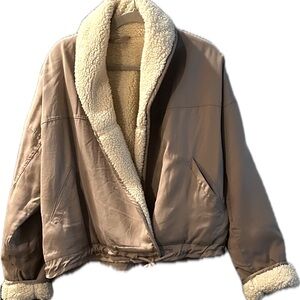 Free People Women's Beige Sherpa Jacket
Reversible